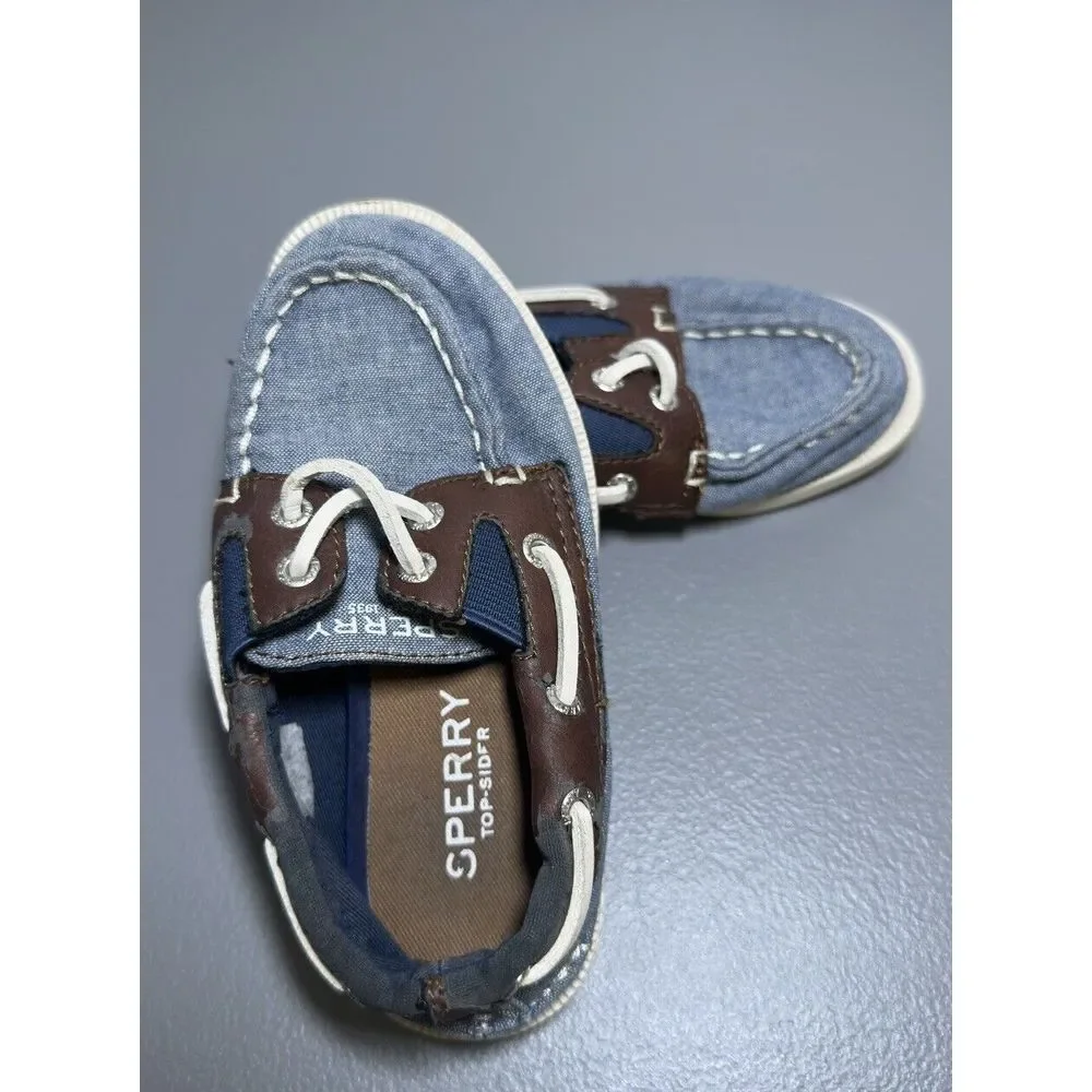 Sperry Top Sider Toddler Boys Tuck Junior Boat‎ Shoes Denim Navy 9 Toddler